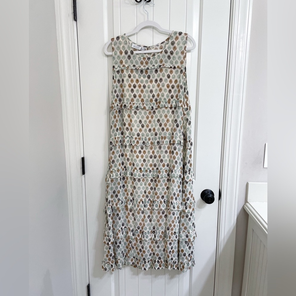 MASAI Copenhagen Nilas Tiered Maxi Dress sz S viscose 100%